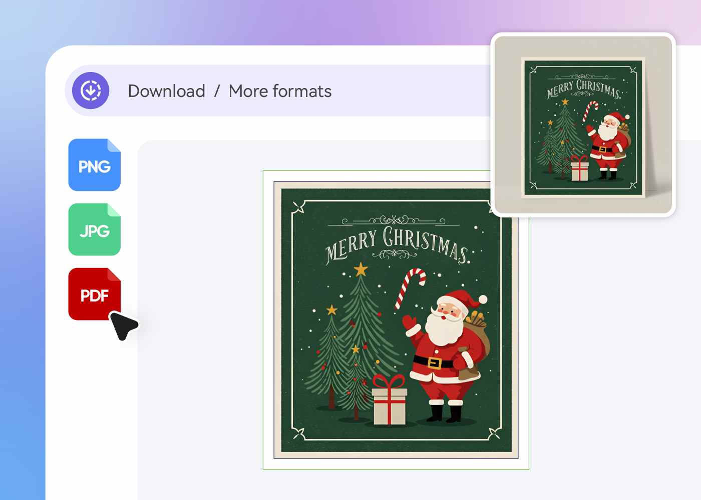 Step 3: Export your Christmas card