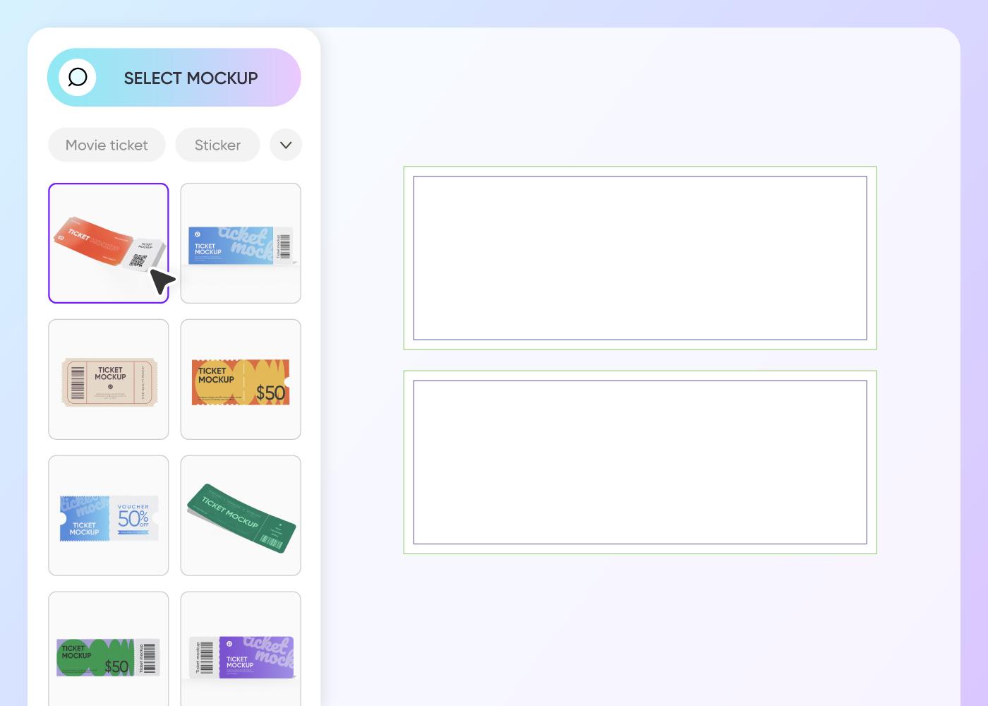 Step 1: Select a concert ticket design
