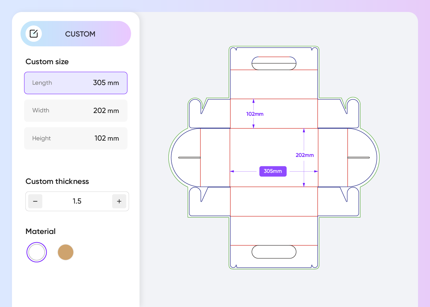 Tailor your product box template