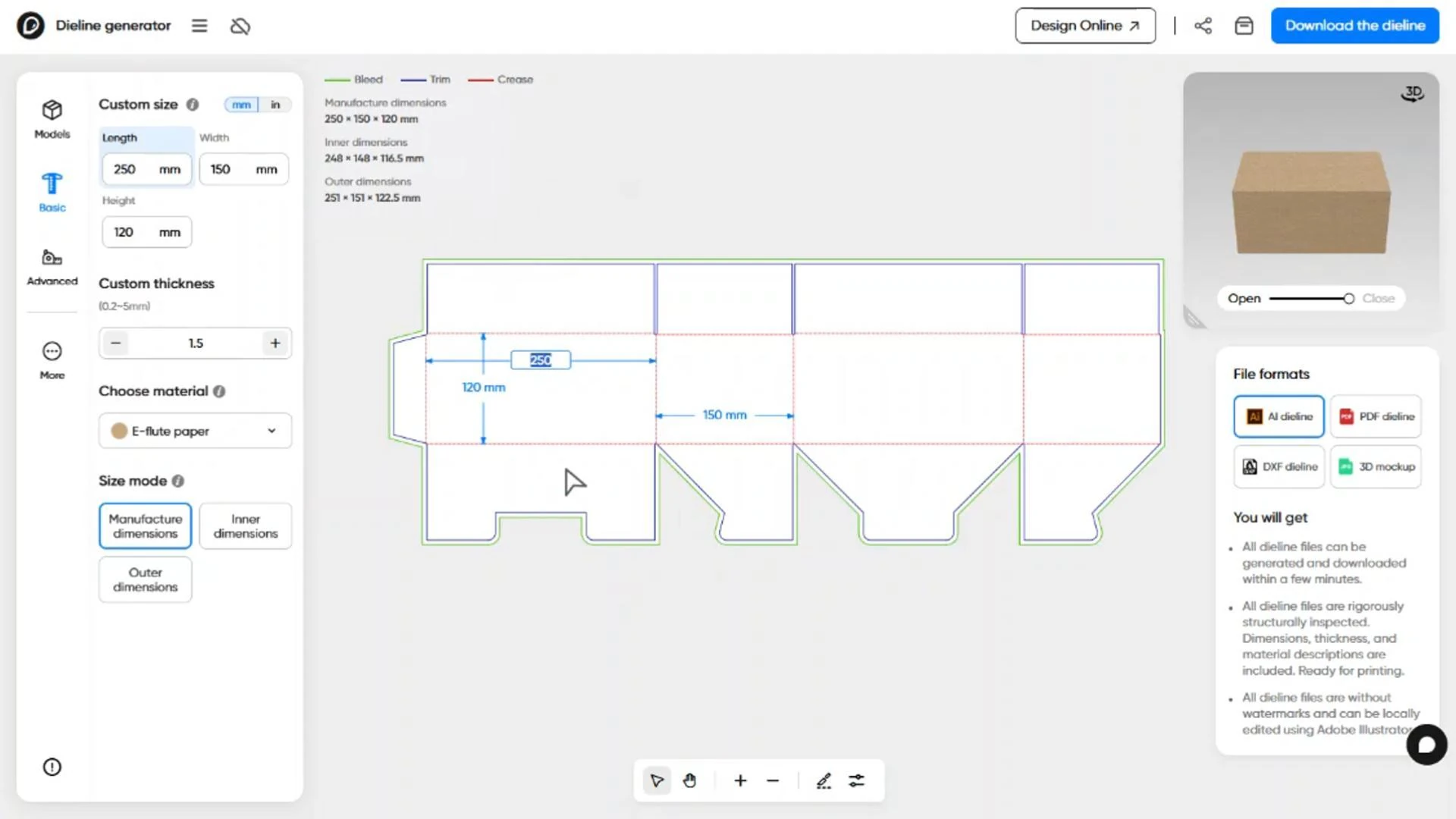 How do I create a FEFCO 0216 box using Pacdora?