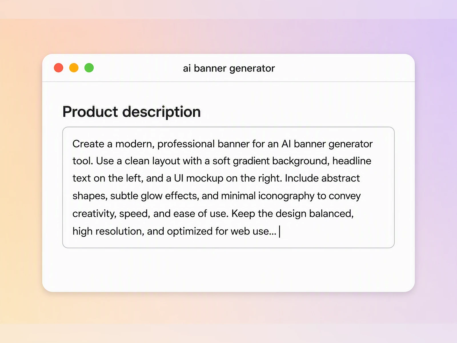 Step 1: Describe your banner