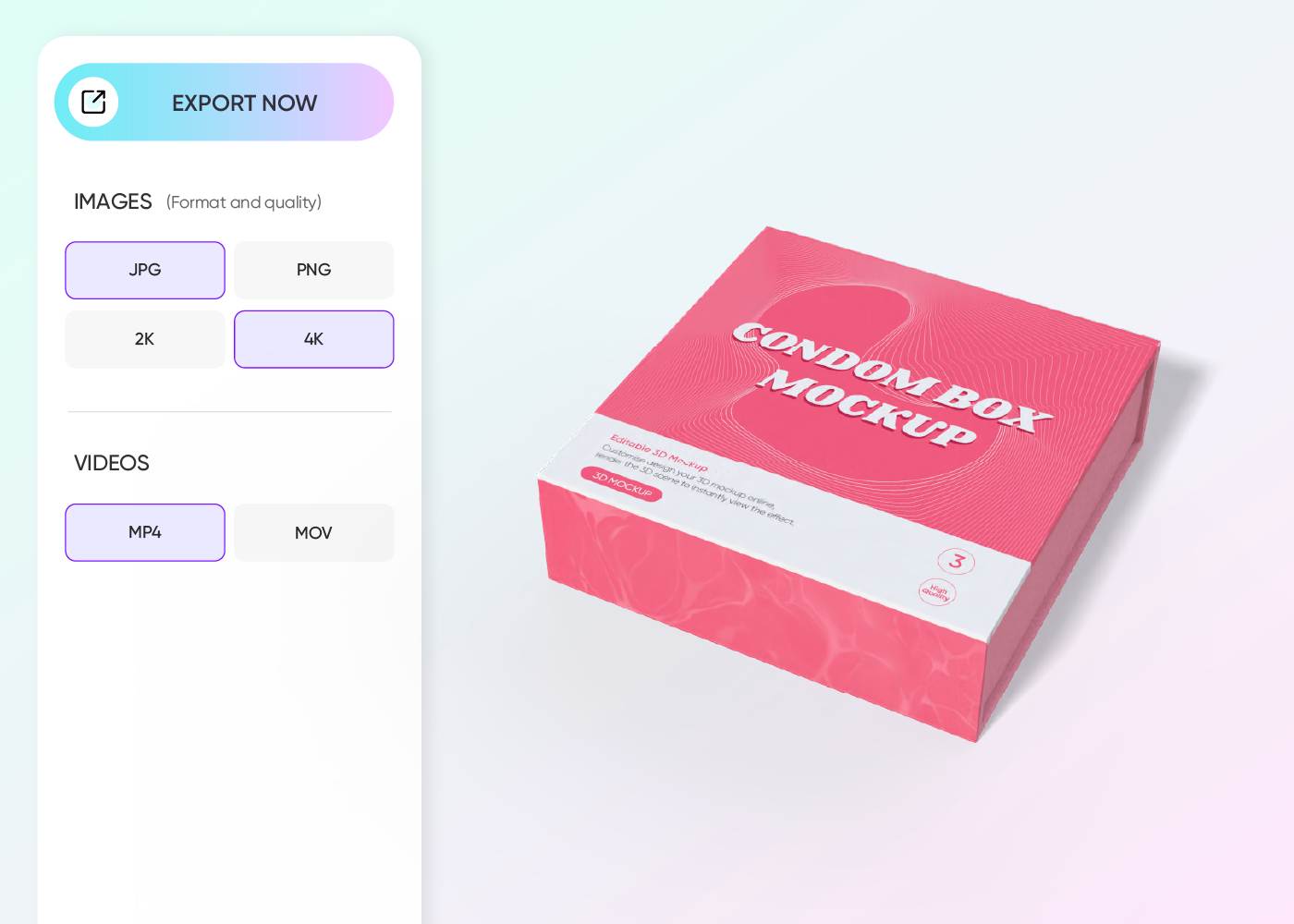 Step 3: Export your condom box design