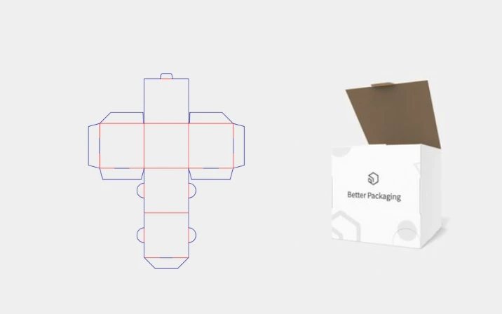 Square kawaii box template