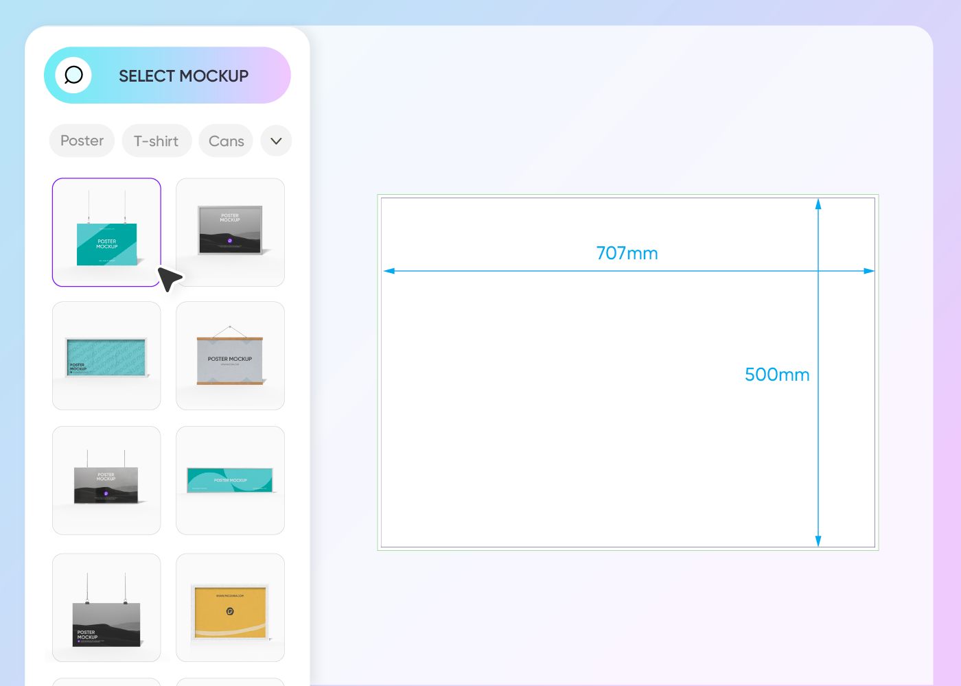 Step 1: Select a horizontal poster mockup style