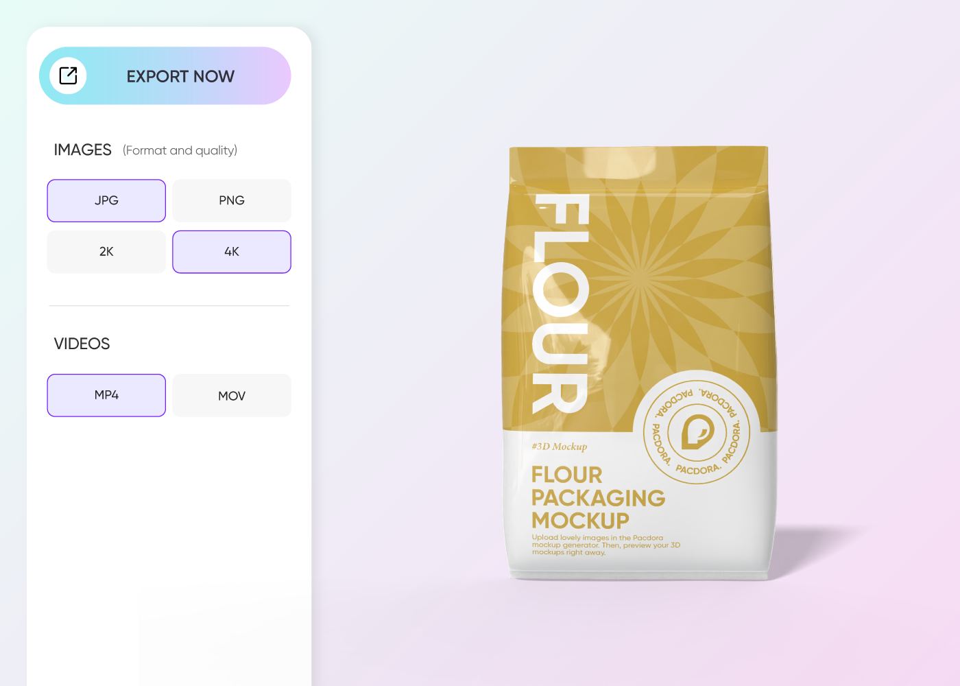 Step 3: Download your flour packaging mockup