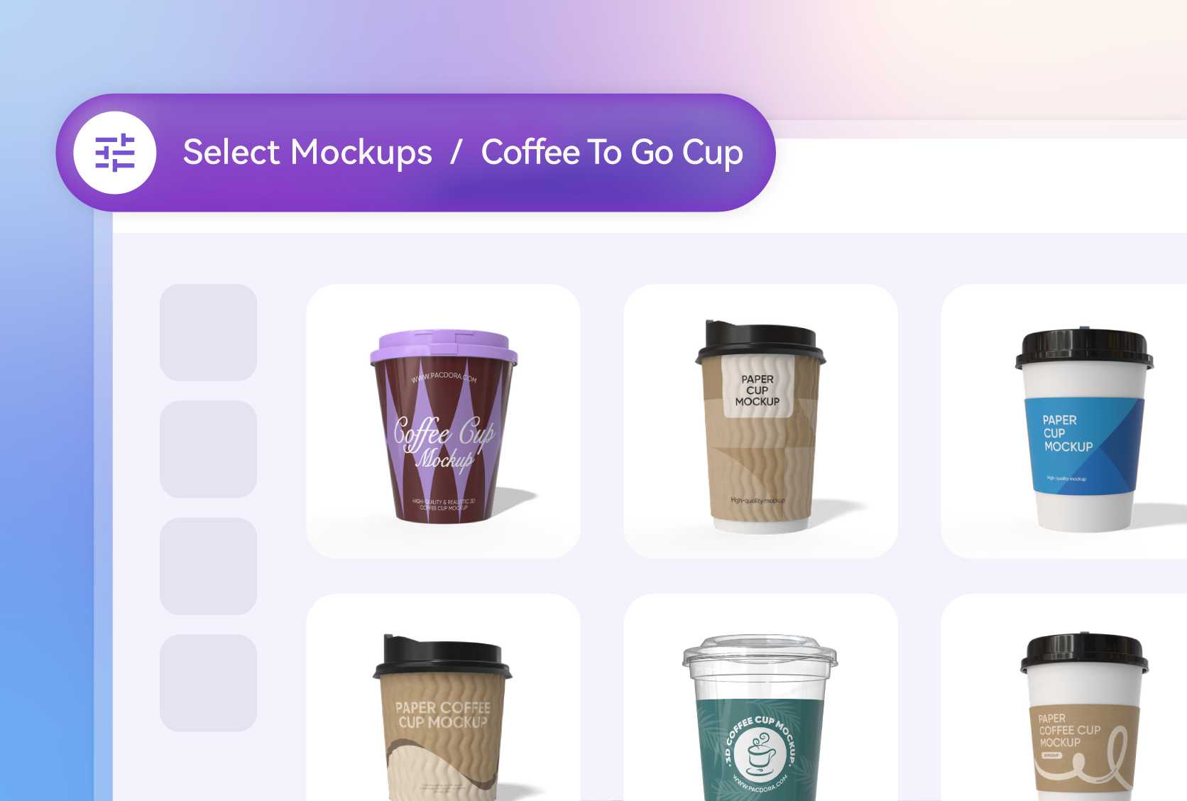 Diverse premium coffee to go cups styles