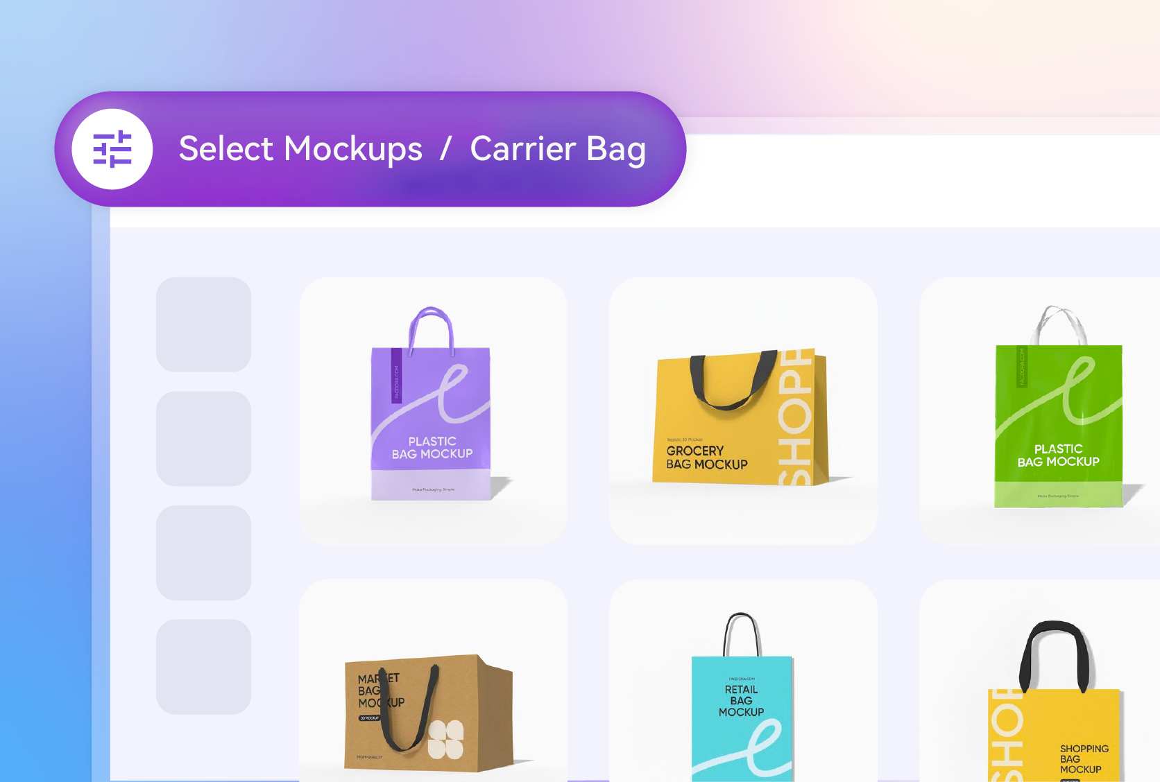 Variety of retail bag styles for all products