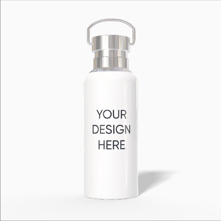Steel water bottle mockup