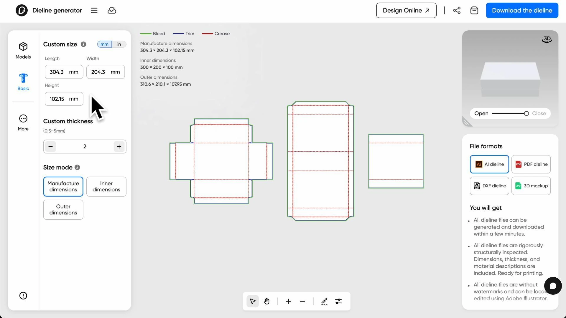 How to make a custom shoulder box on Pacdora?