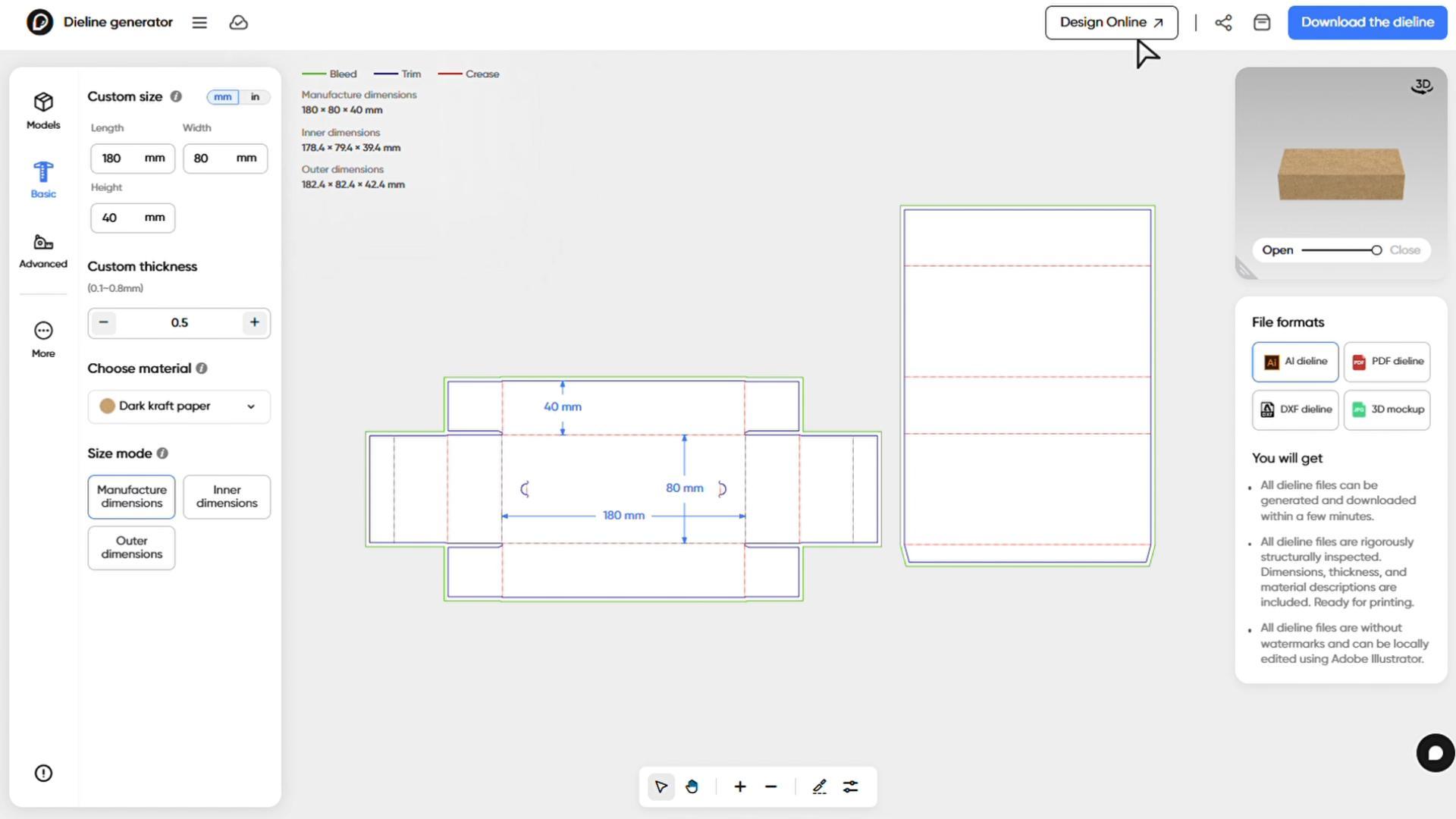 How to create a chocolate box template using Pacdora?