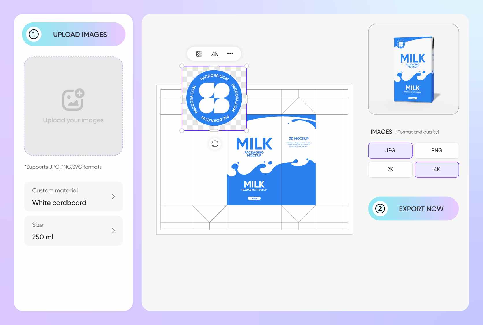 Custom label design for visually impactful packaging