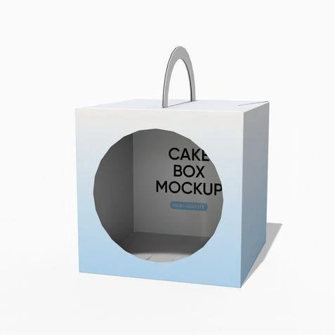 Tuck end window cake box mockup