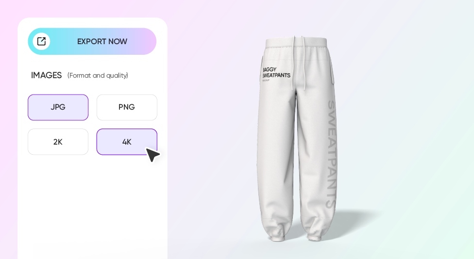 Step 3: Export your pants mockup design
