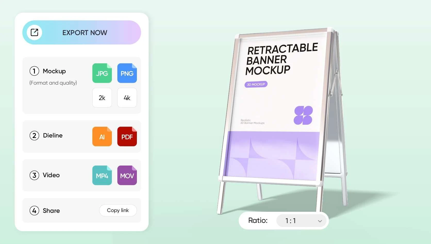 Flexible download options for easy sharing