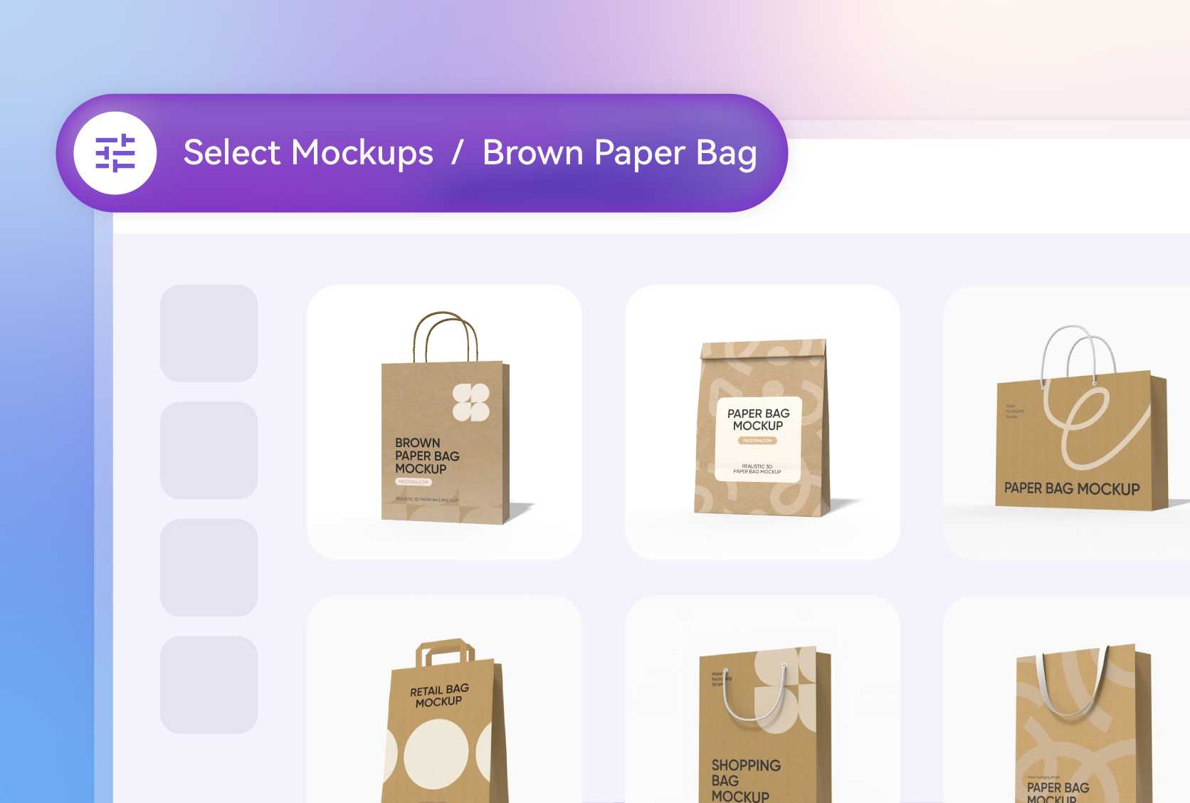 Match the bag style to the product