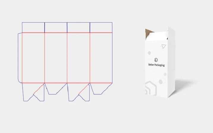 Blind tuck end box template