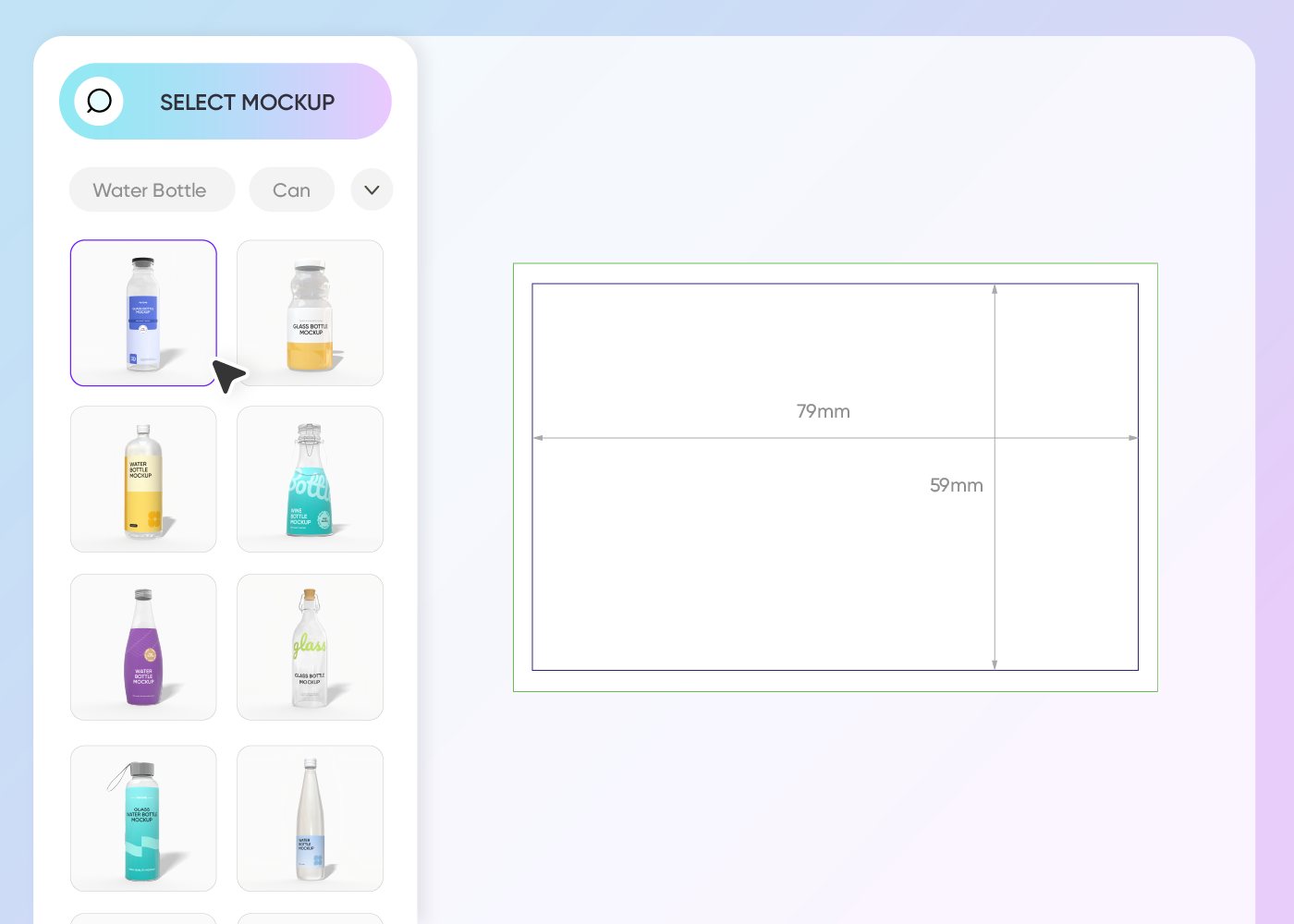 Step 1: Select a custom glass bottle base