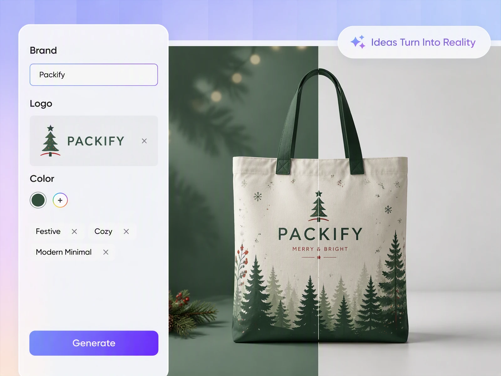 Create personalized Christmas tote bags