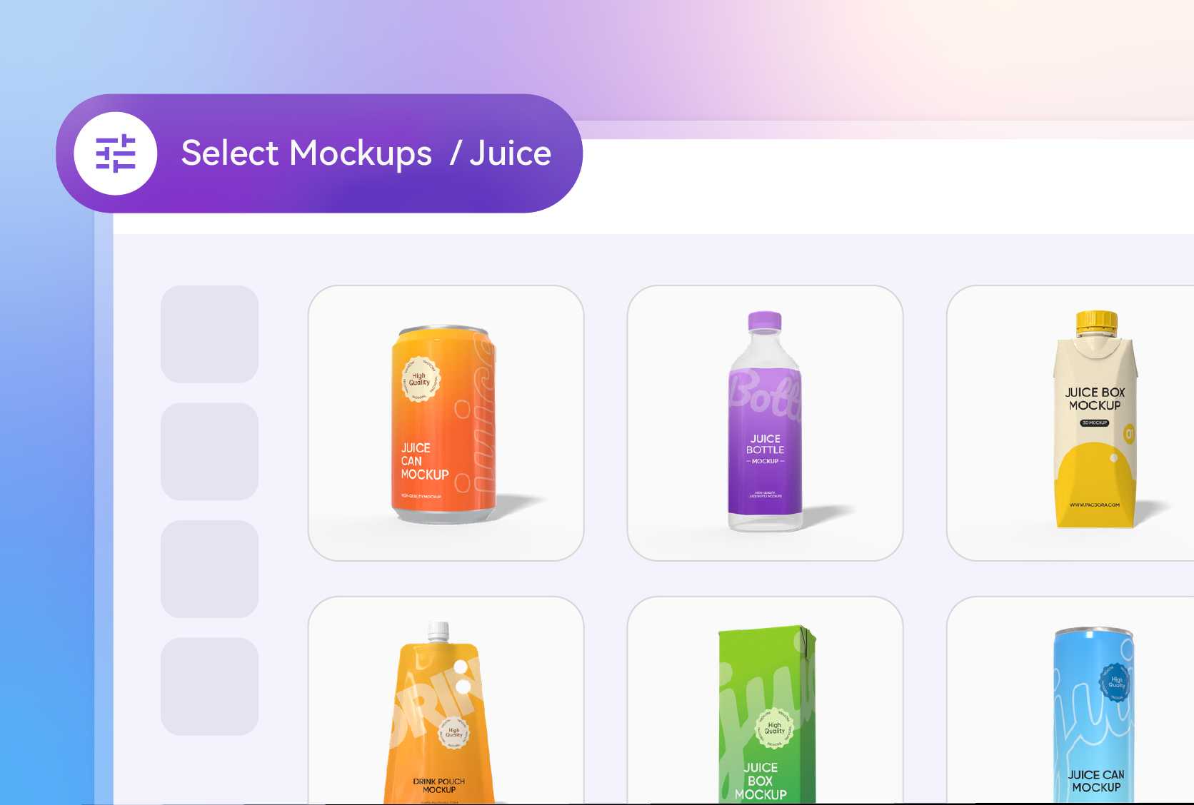 Visualize appealing juice packaging styles