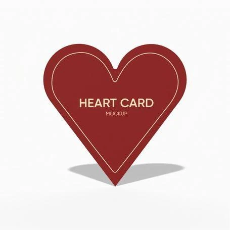Love heart shape card mockup