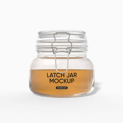 Round honey jar mockup