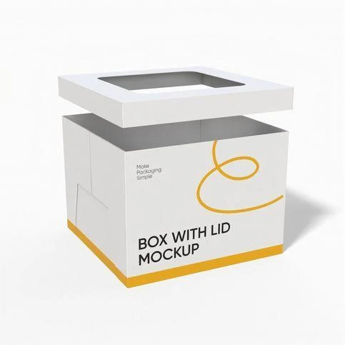 Window cake box mockup