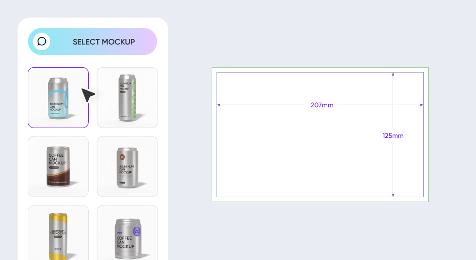 Step 1: Select can mockup