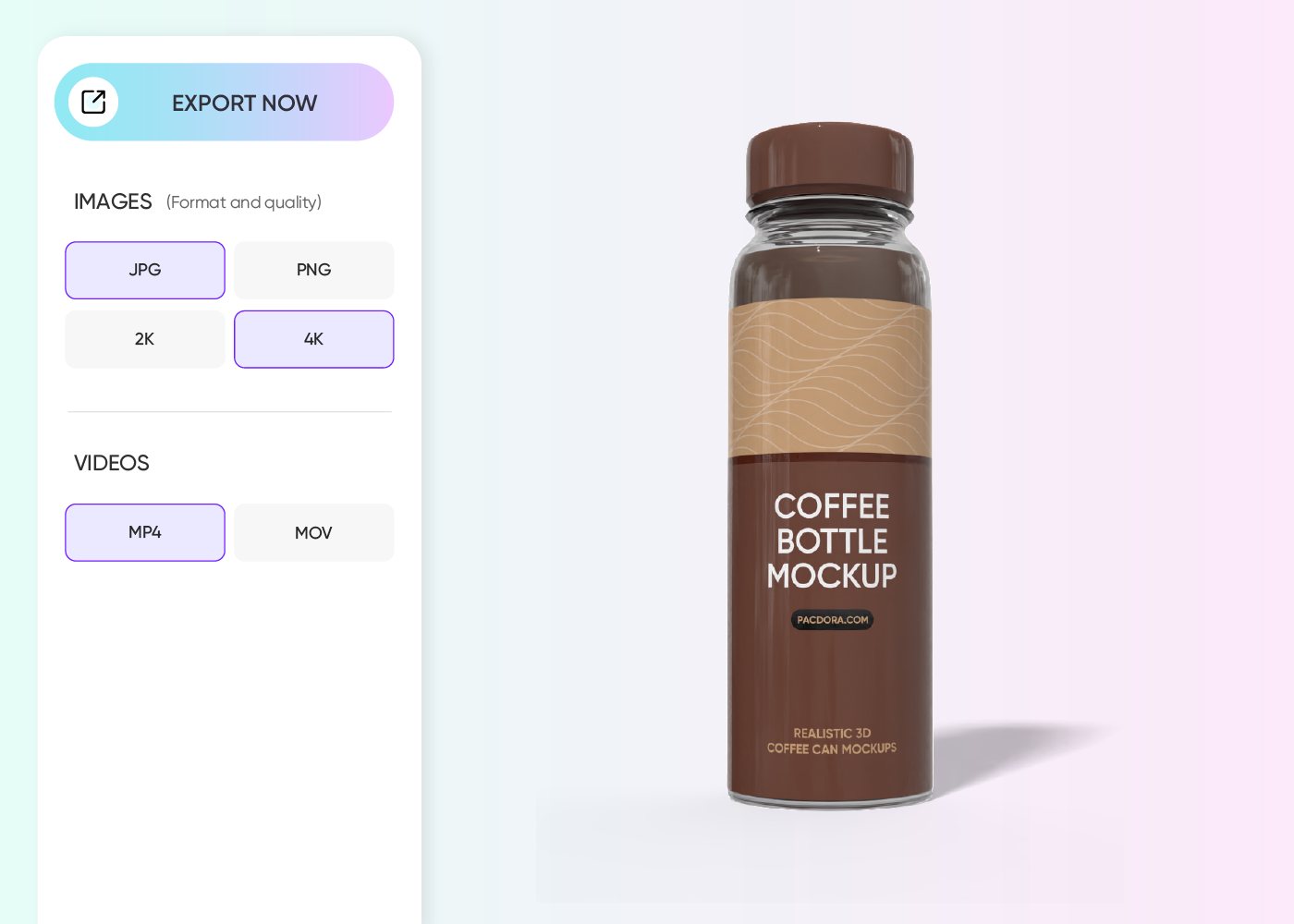 Step 3: Export your packaging design