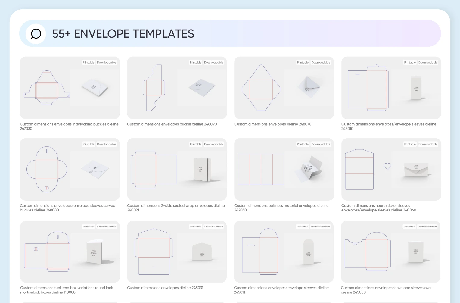 Multiple office supplies box templates available