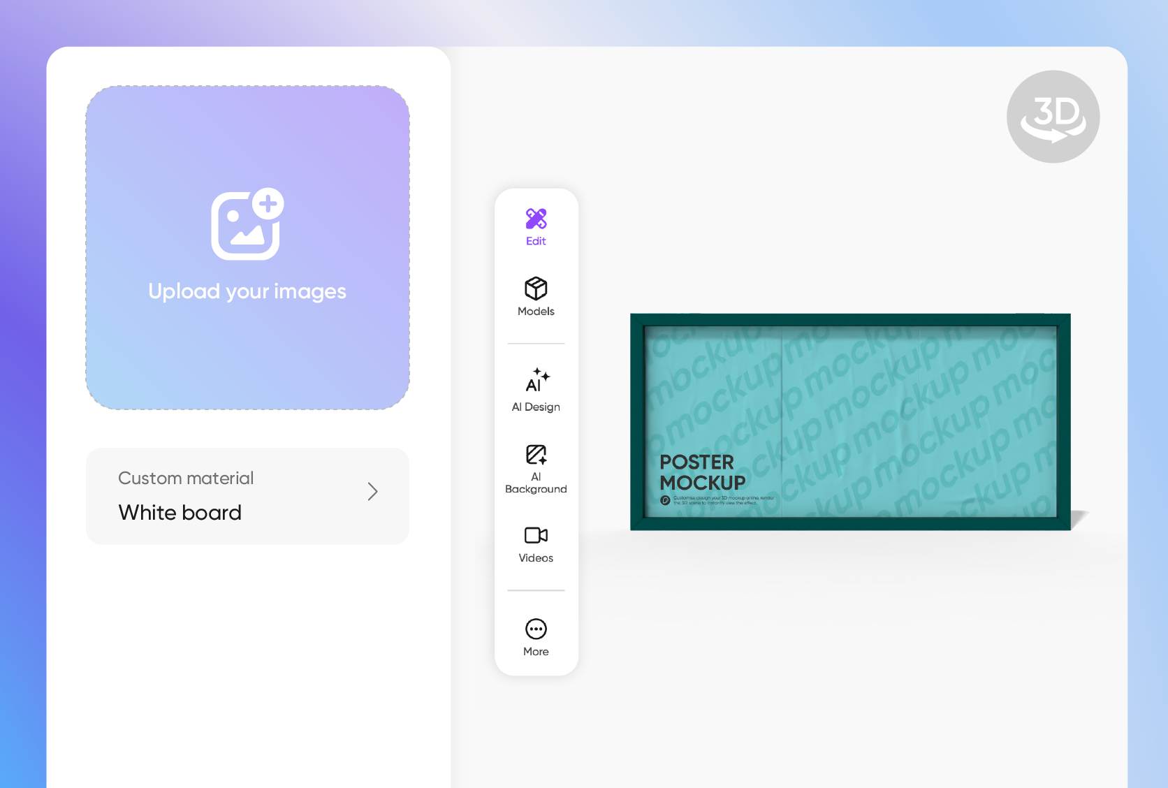 Select the right horizontal poster mockup materials