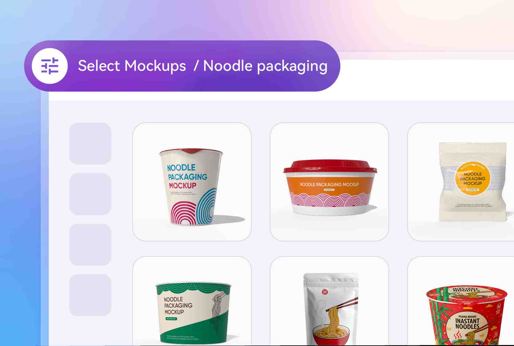 Variety of packaging choices for noodles