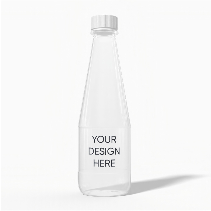 Bottles plastic product label mockup