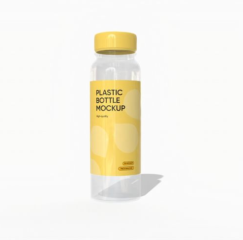 Plastic juice bottle mockup