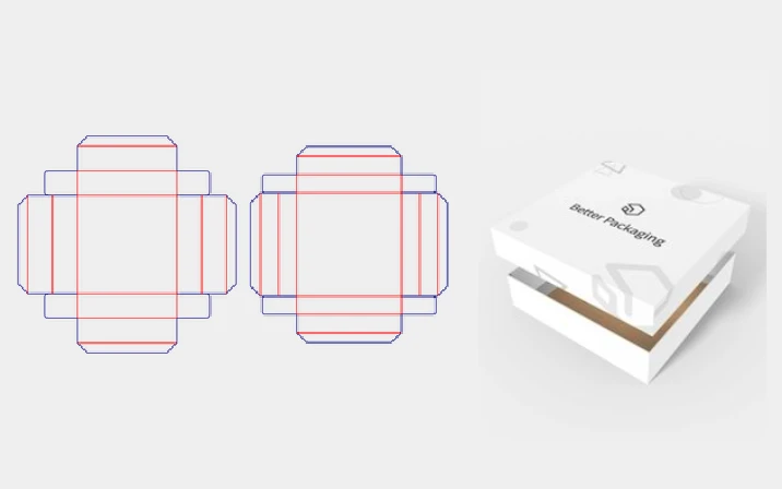 Kawaii gift box template