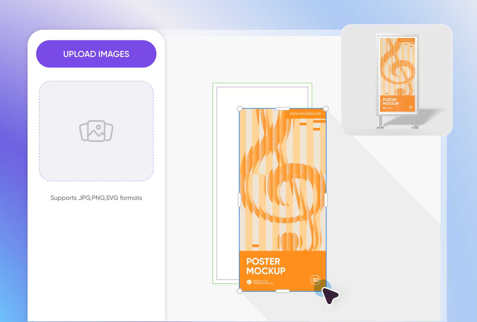 Customize your poster mockup with artwork 