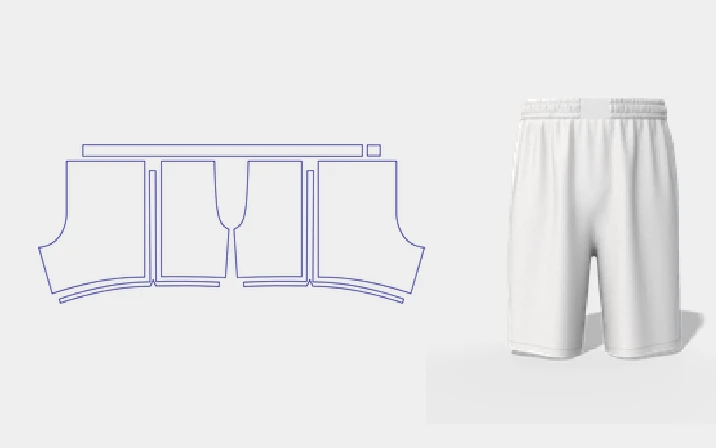 Men's sports shorts template