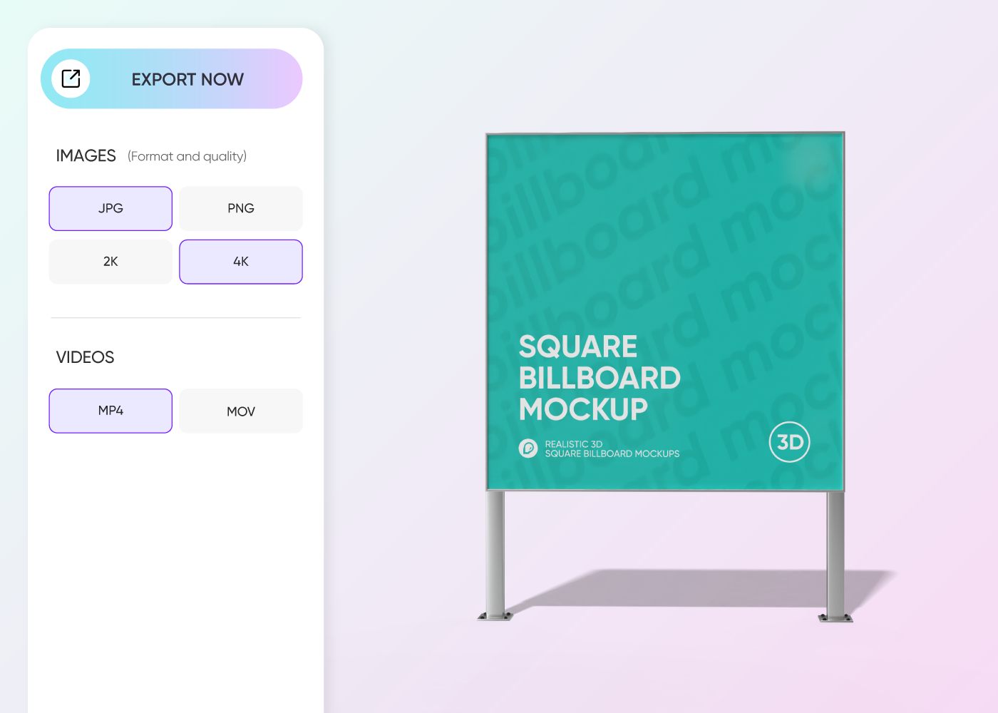 Step 3: Export your square billboard design