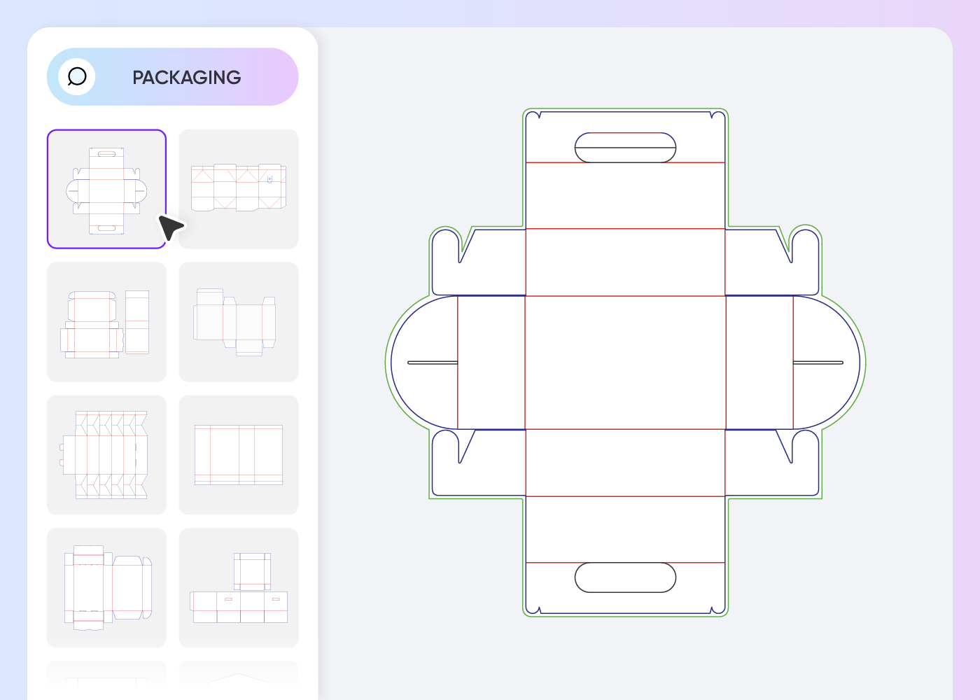 Select your product box template
