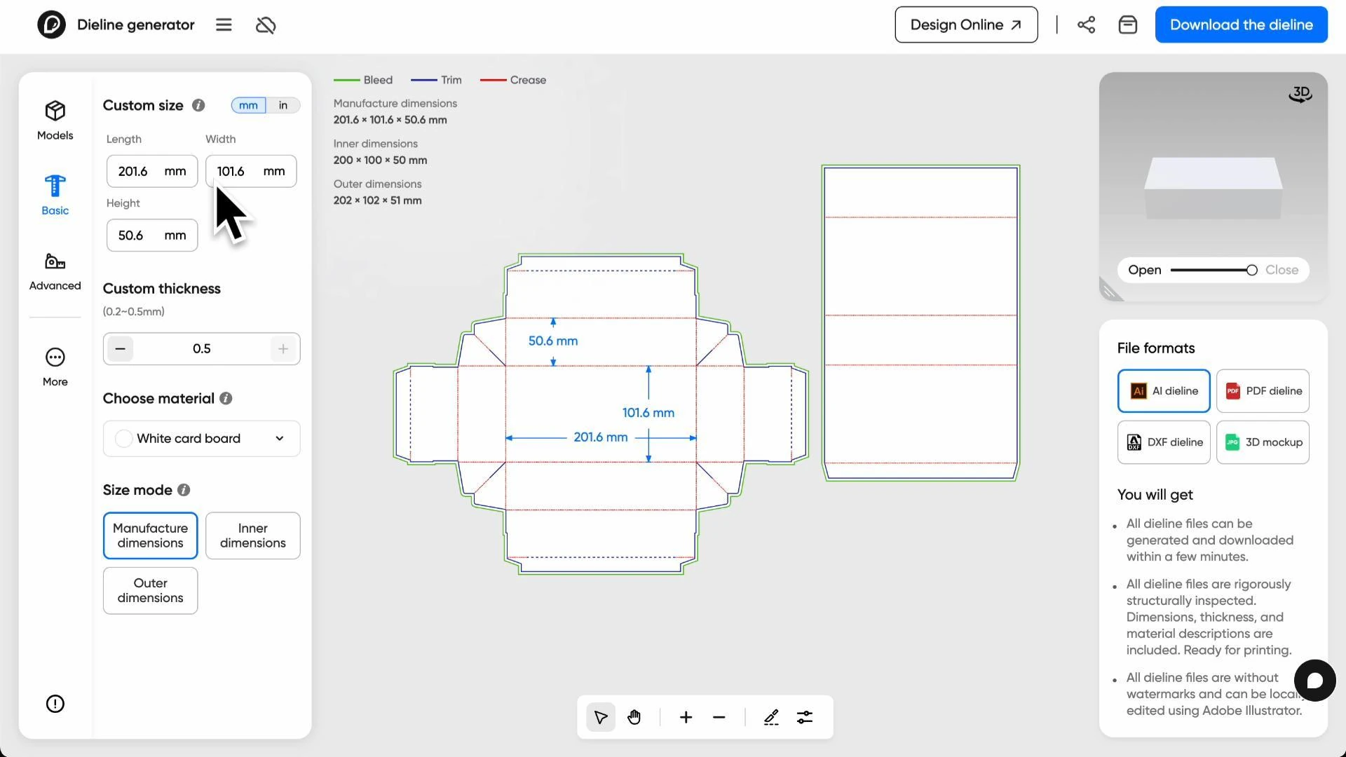 How to create a drawer box template on Pacdora?
