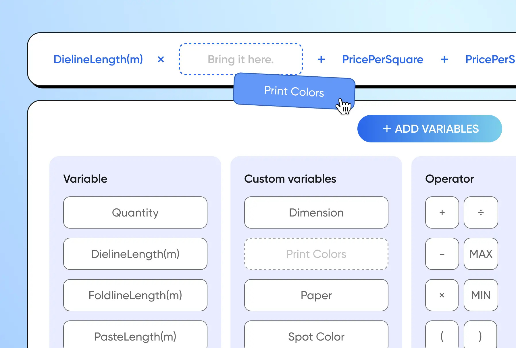 Formula-based pricing