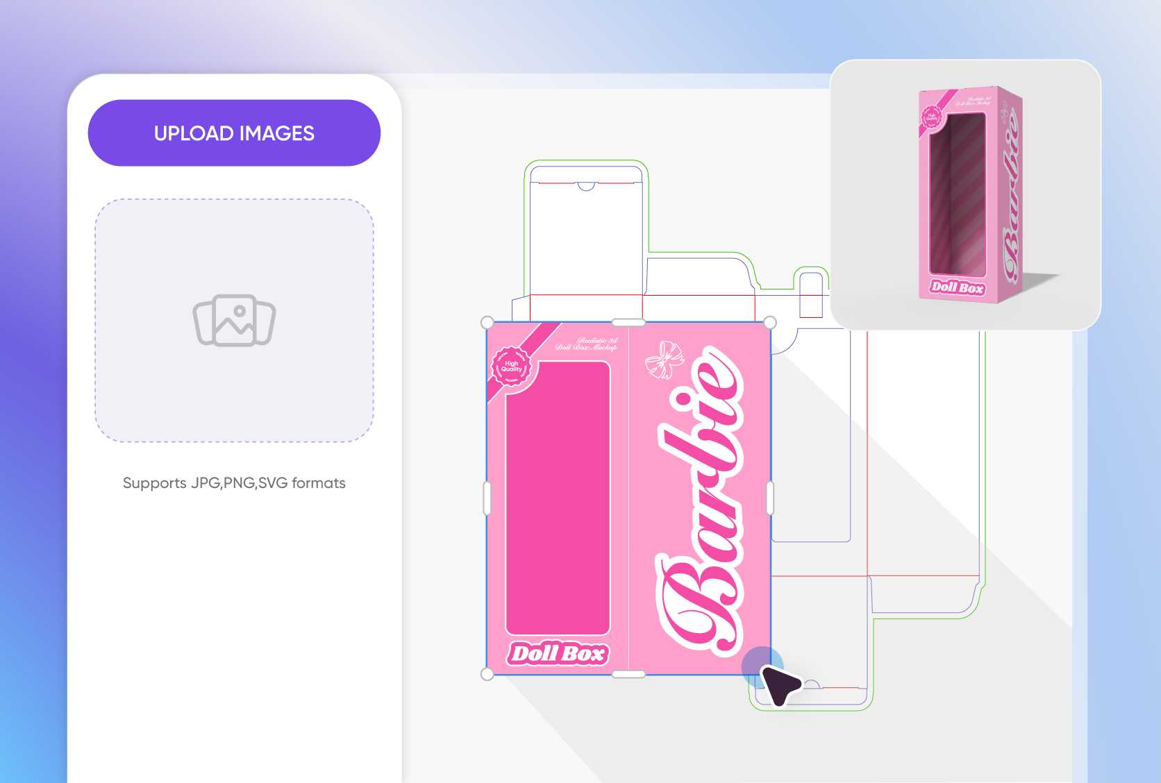 Creative design choices for doll packaging