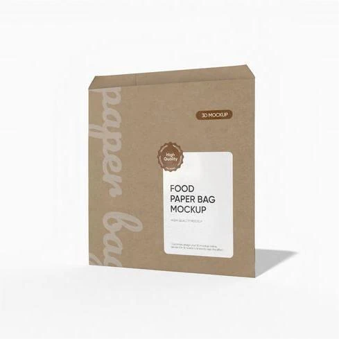 Bakery food paper bag mockup