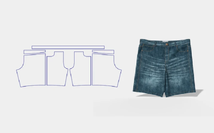 Jean shorts template