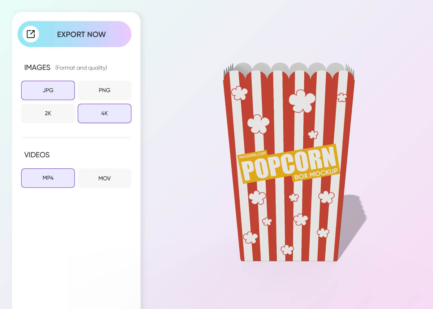 Step 3: Download your popcorn box design