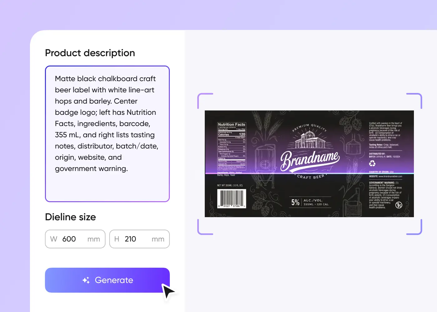 Step 2: Generate the beer label