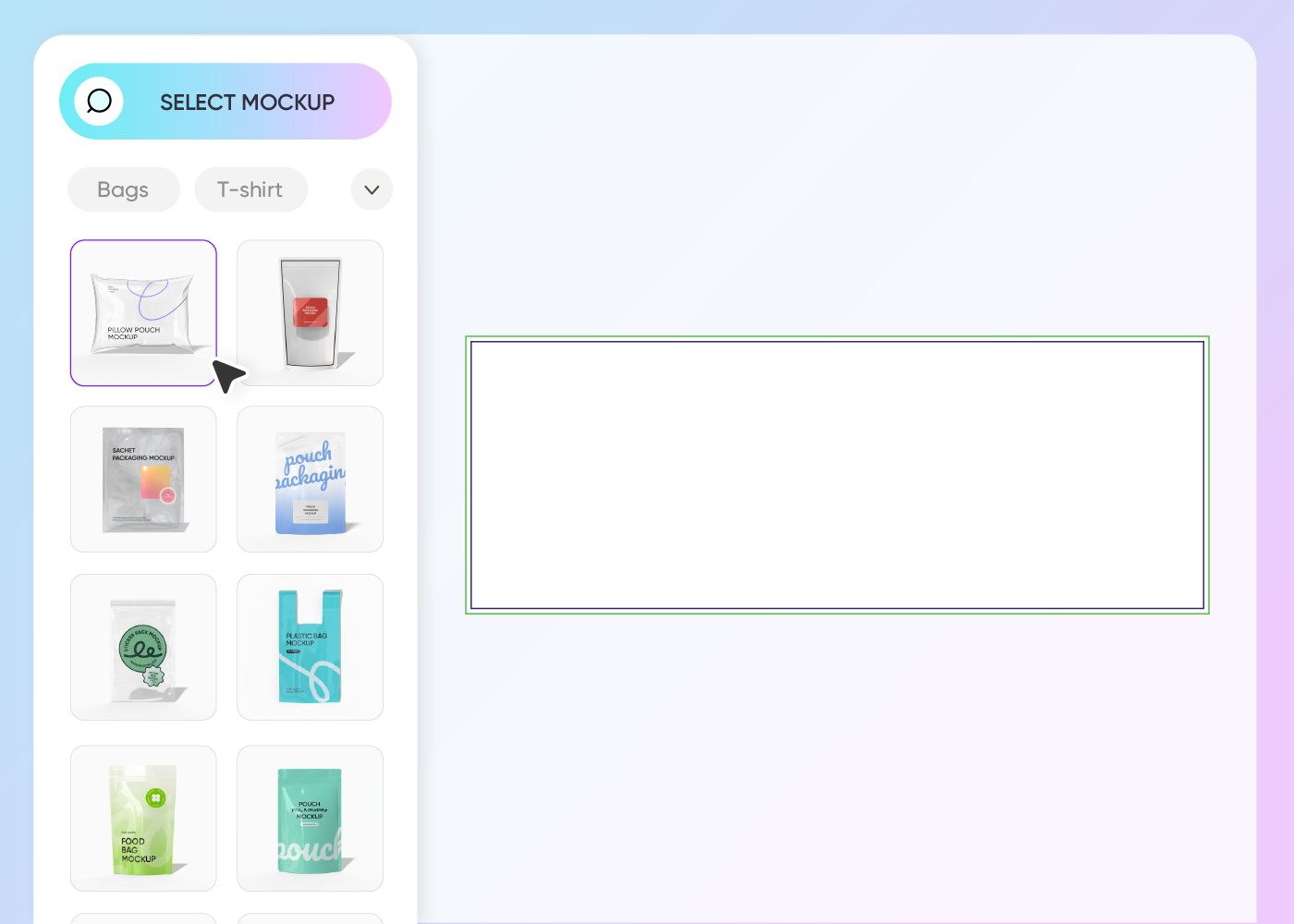 Step 1: Select a seal bag mockup