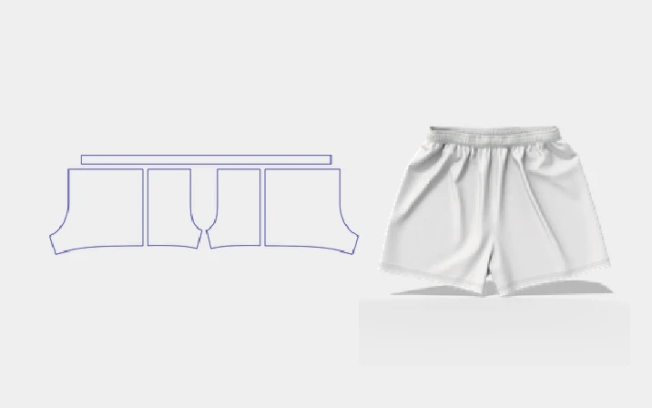 Workout shorts template