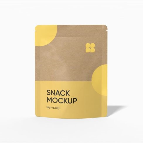 Stand up snack pouch mockup