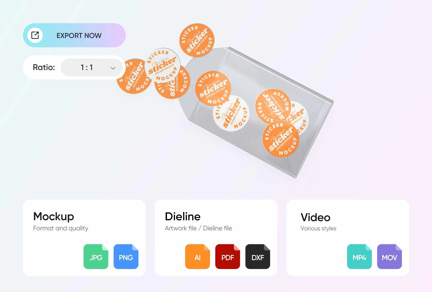 Multiple export formats for every round sticker
