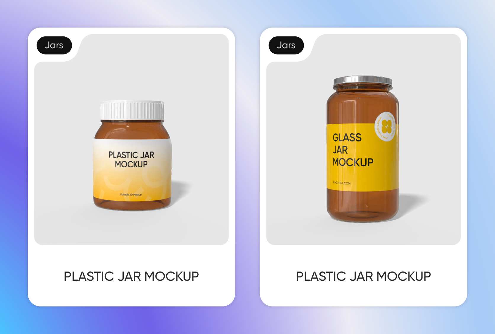 Pick common amber jar mockup sizes